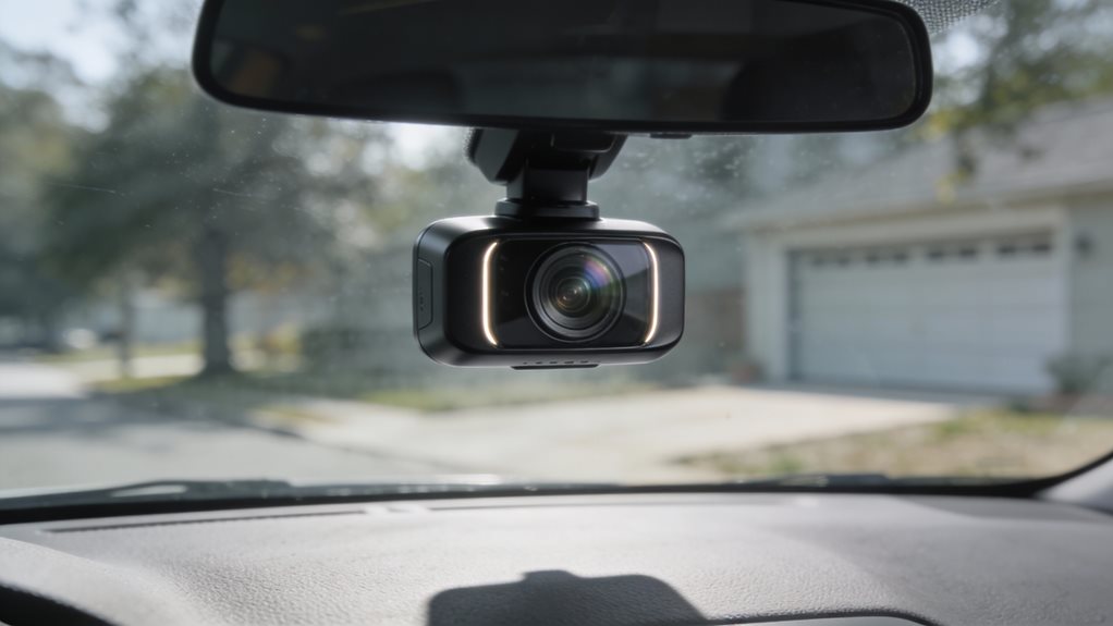 centered high behind mirror