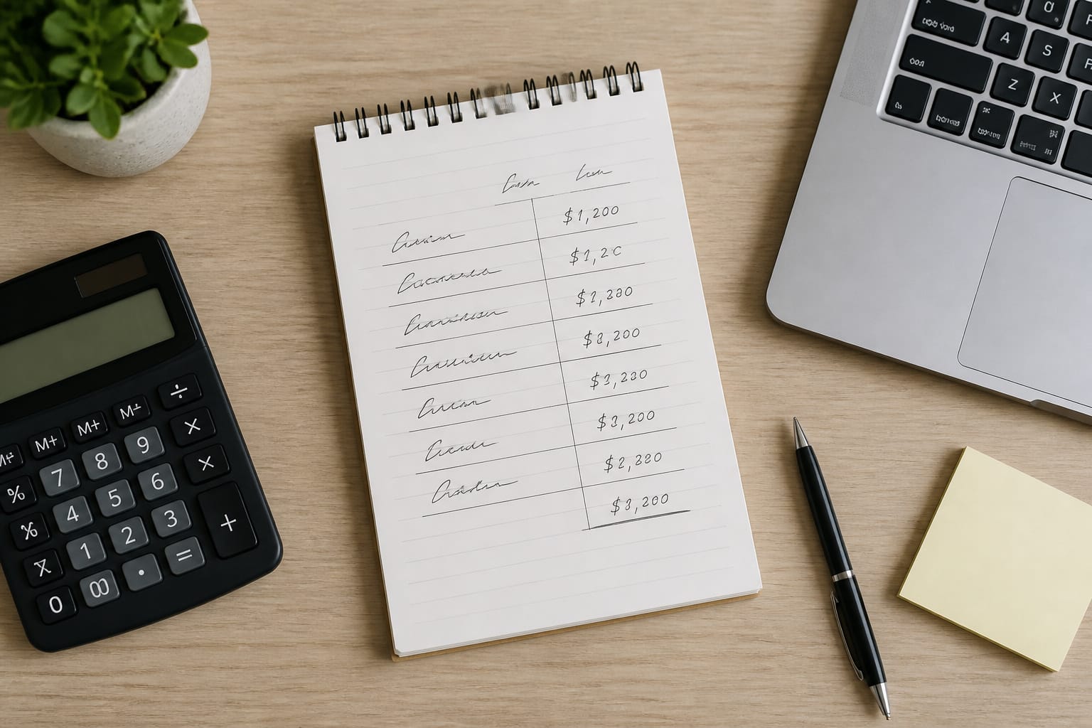 Notepad and calculator on a desk comparing repair and replacement costs
