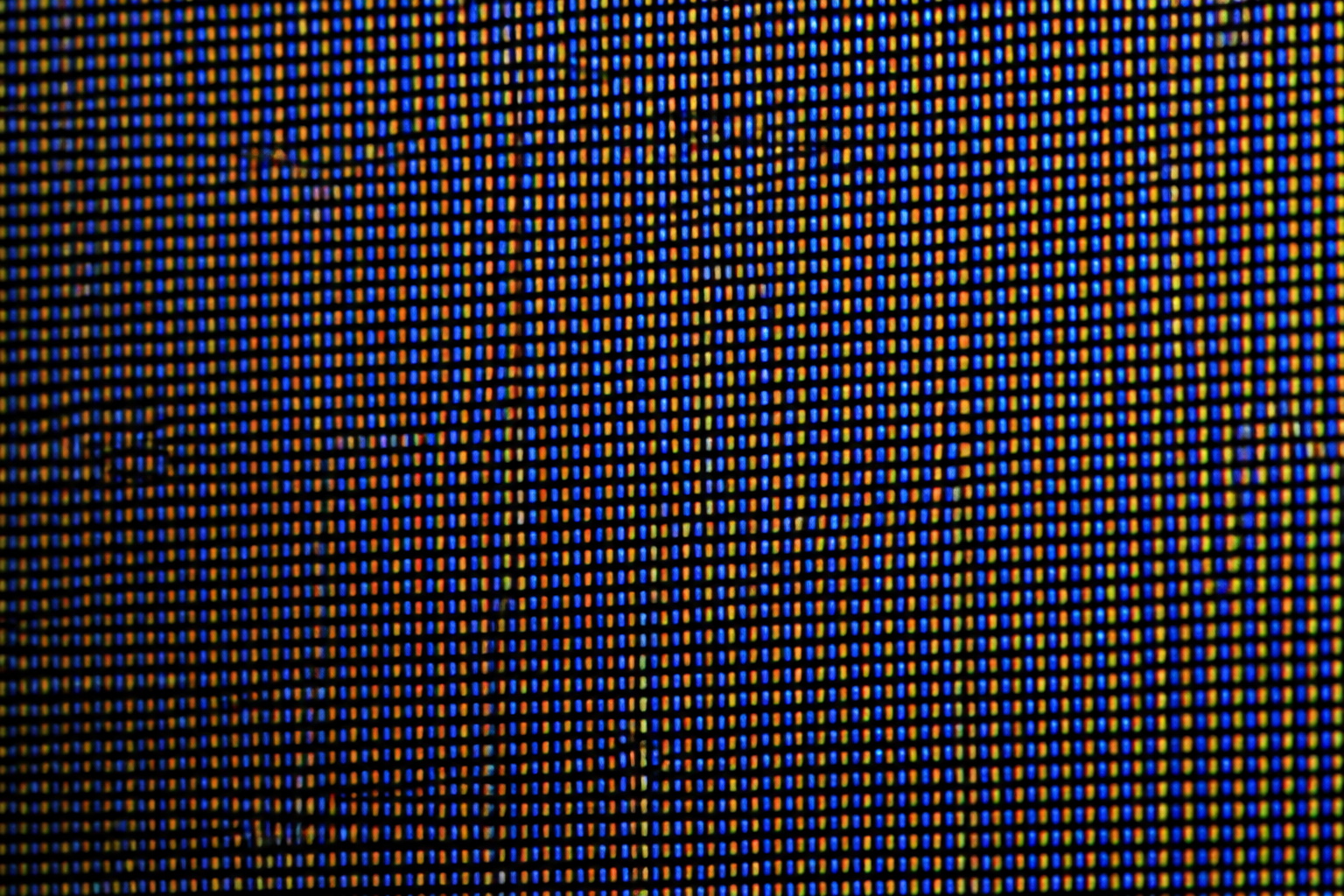Macro view of individual pixels on a TV screen