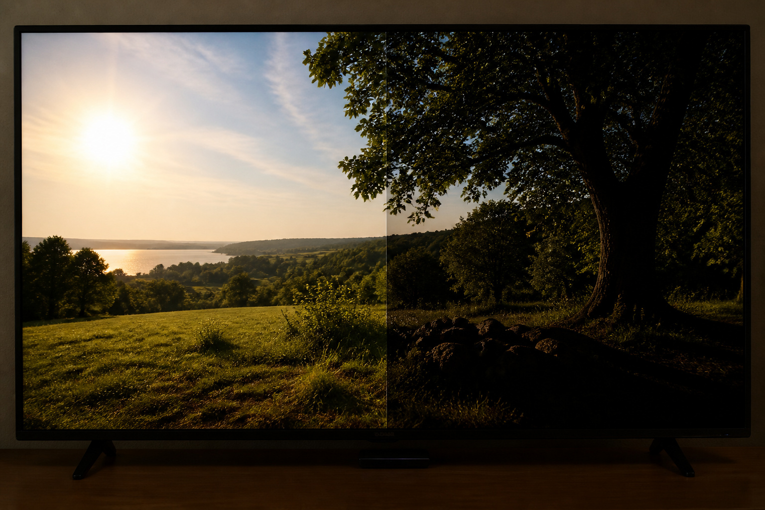 TV screen with bright highlights and detailed shadows