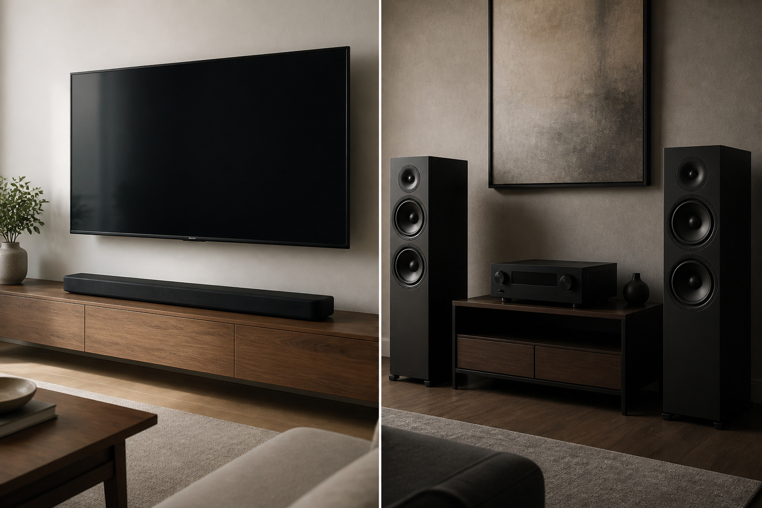 Soundbar compared with a full speaker system