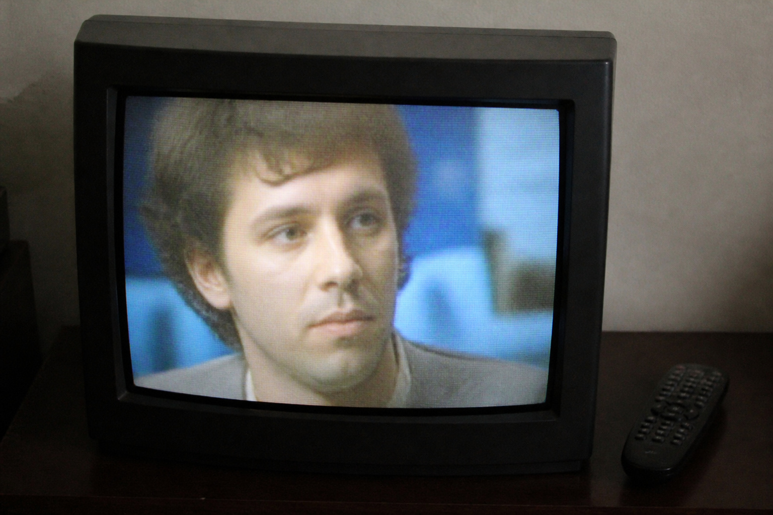 TV showing a soft low-resolution picture