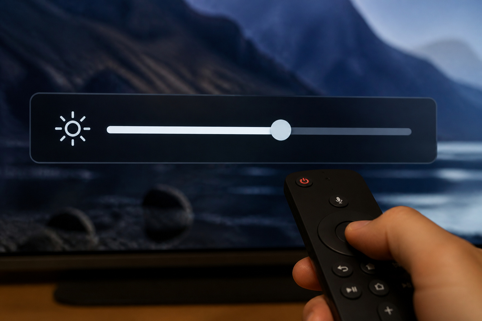 Adjusting TV brightness with a remote