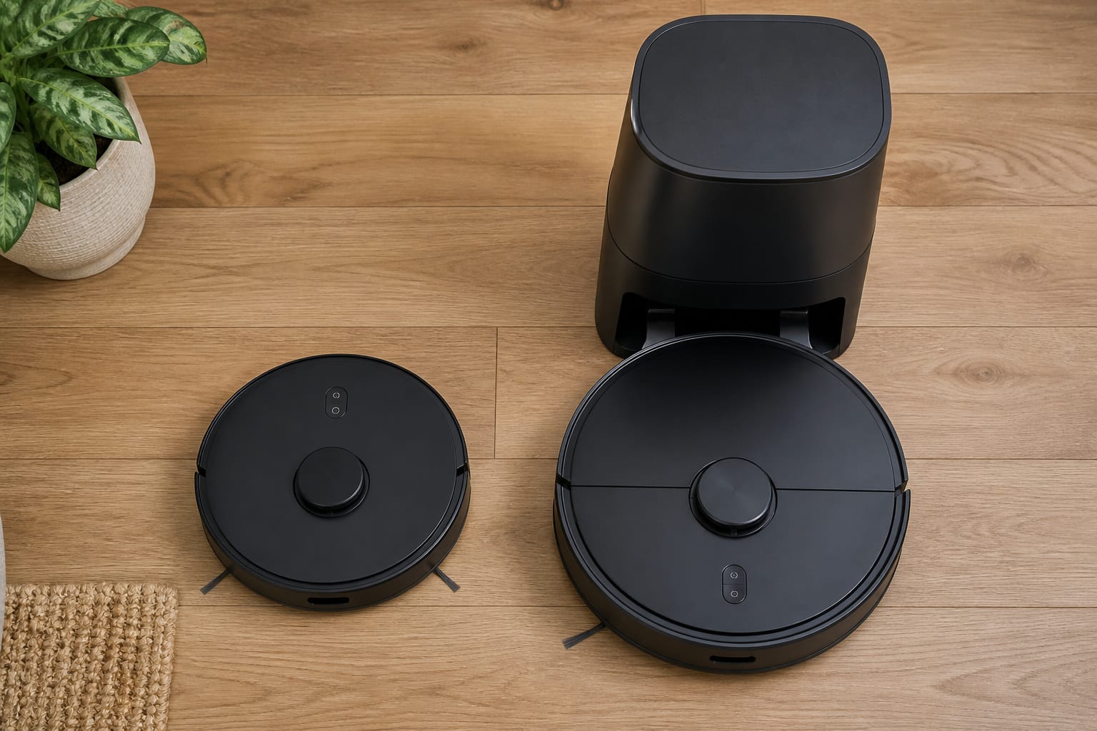Budget and premium robot vacuum models shown side by side