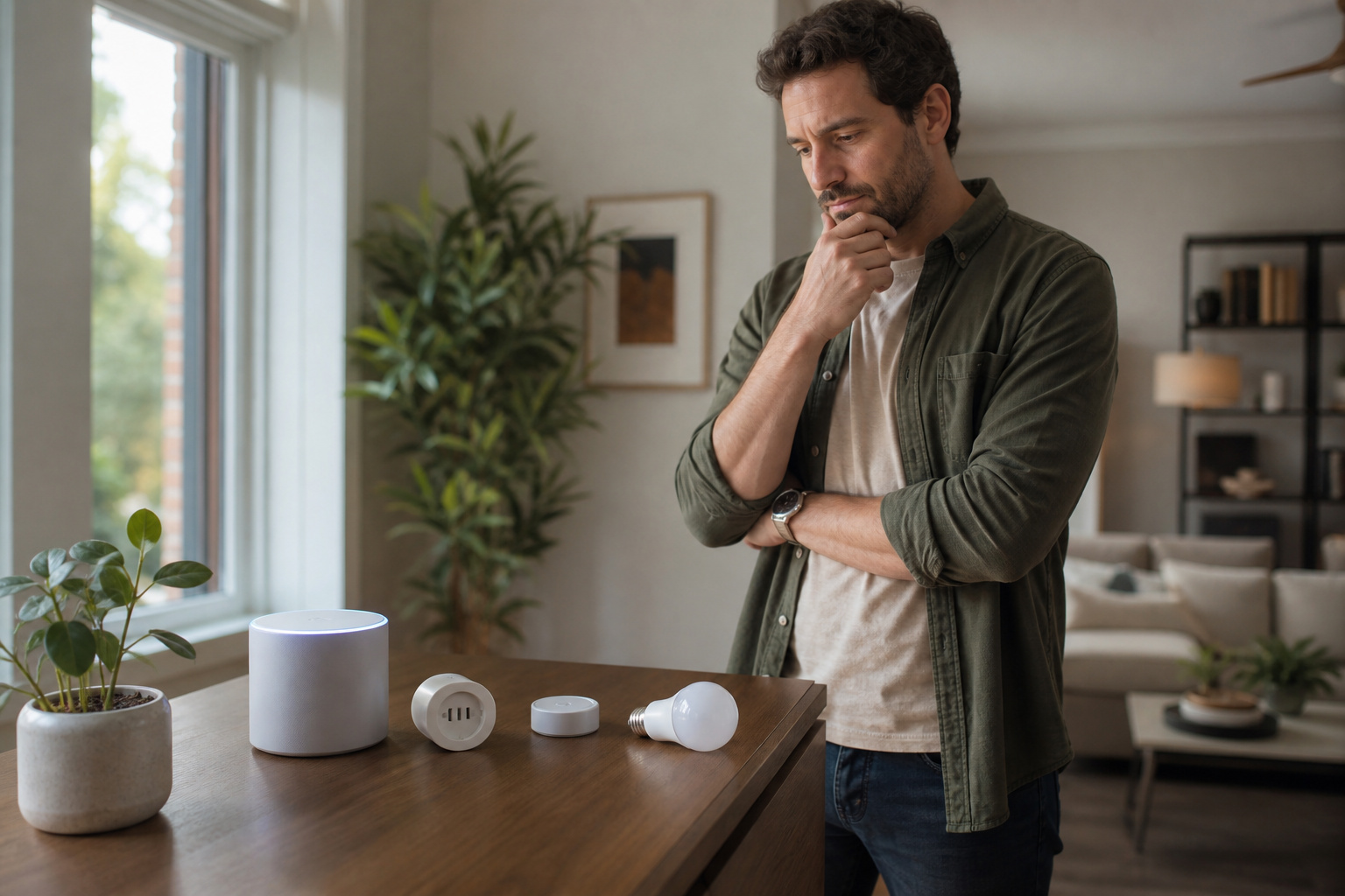 Person considering whether they need a dedicated smart home hub