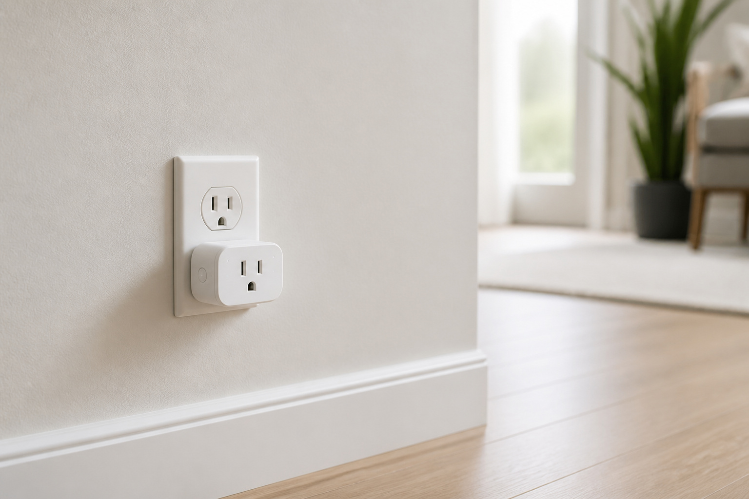 A single simple smart plug in a minimal home setup