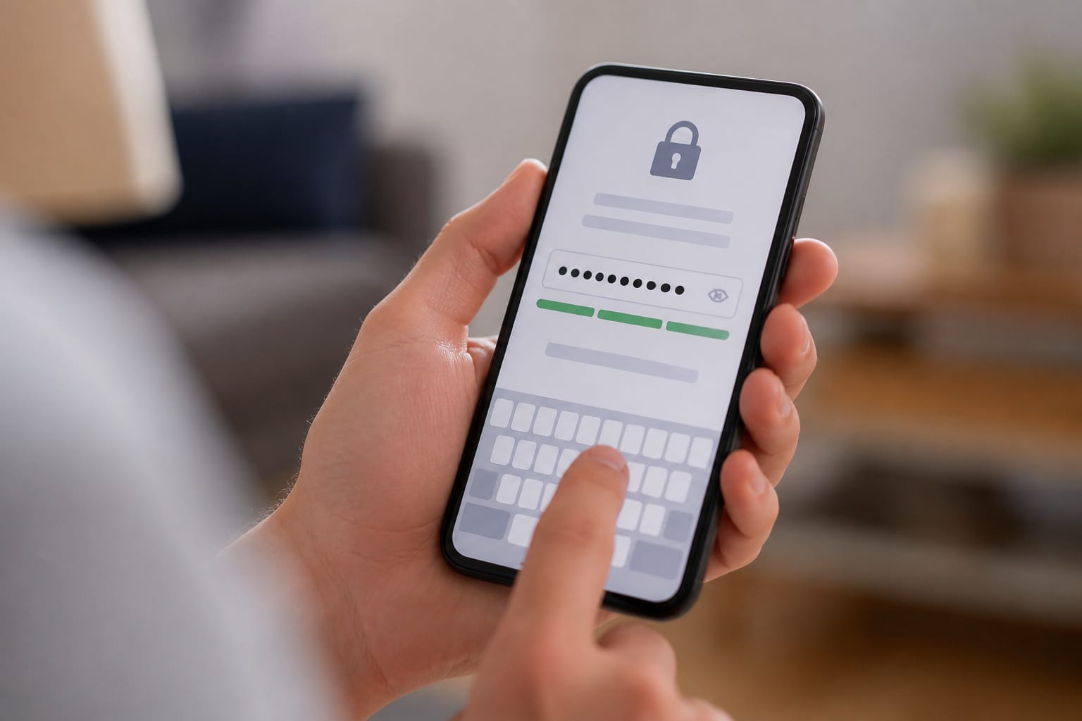 Setting a strong password on a smart home device app