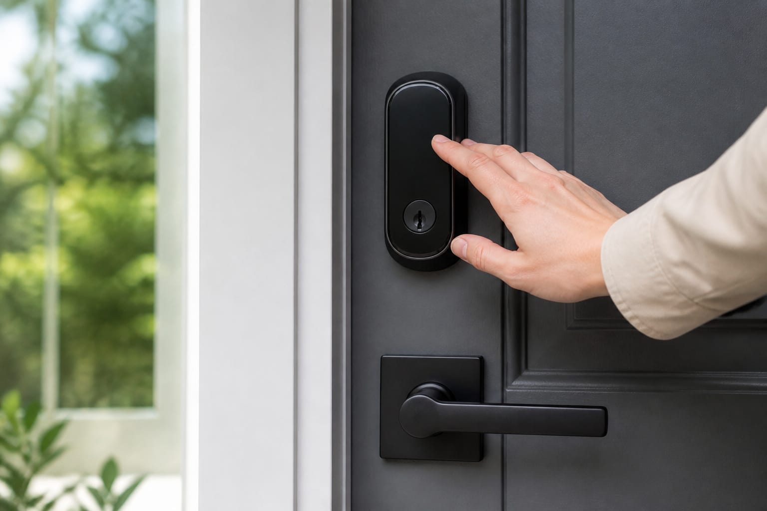 Testing a smart lock on a front door
