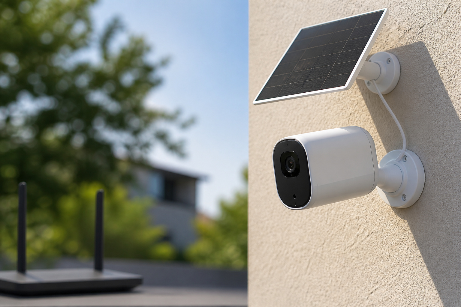 Solar-powered wireless security camera