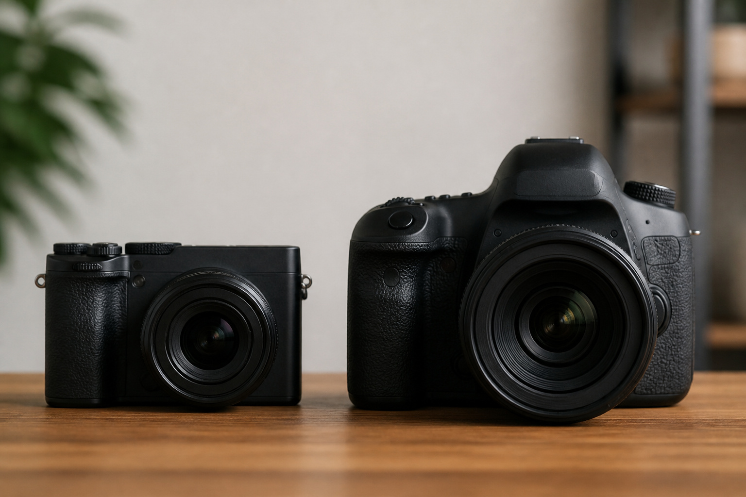 Mirrorless camera and DSLR side by side