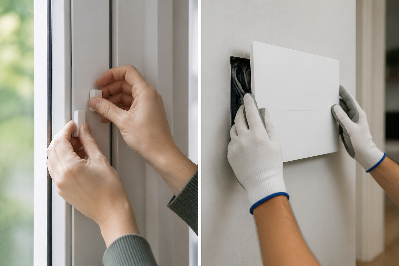 DIY sensor installation next to a professional installation