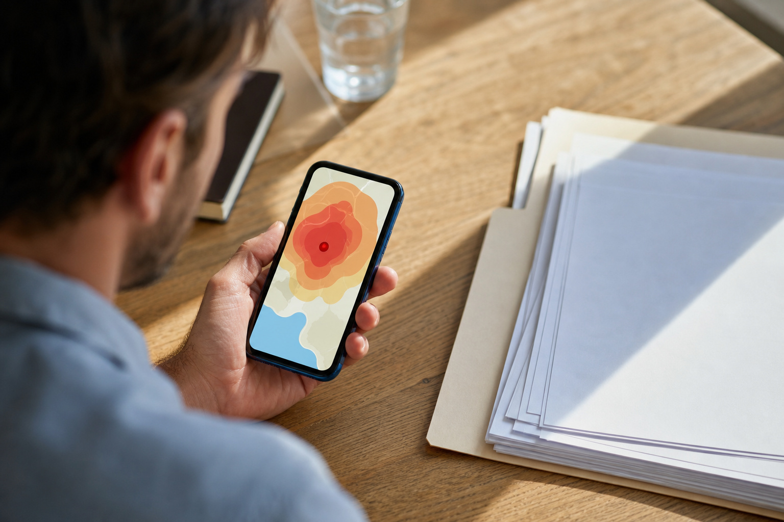 Phone alert and insurance papers