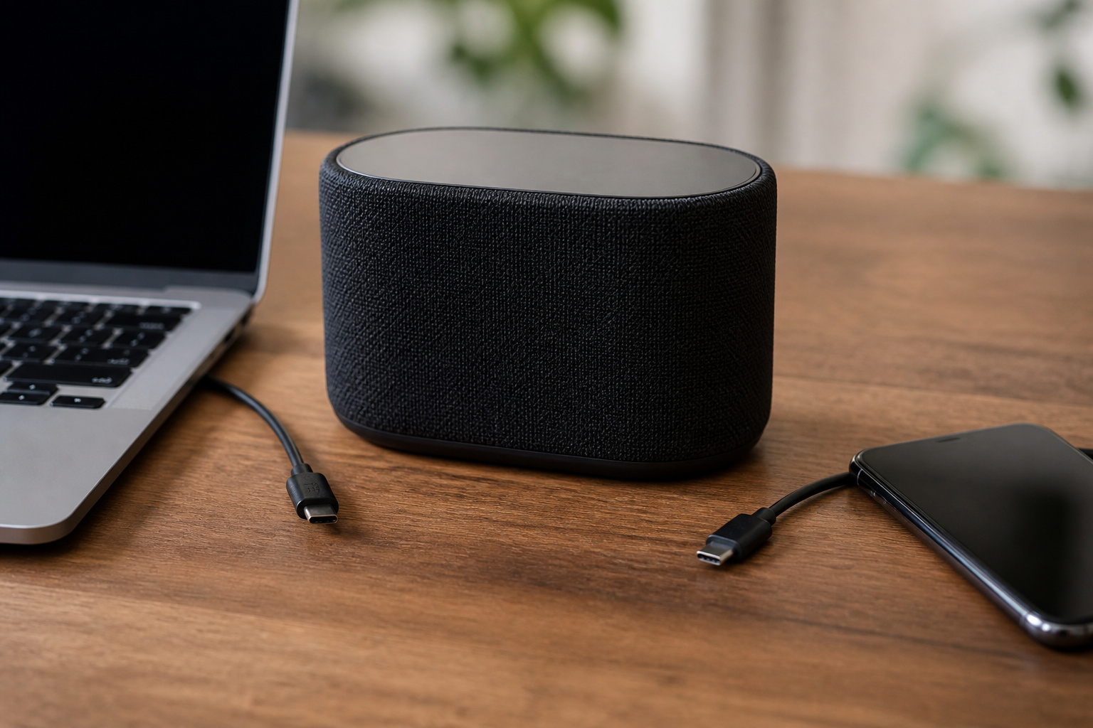 Phone and laptop ready to connect to a speaker