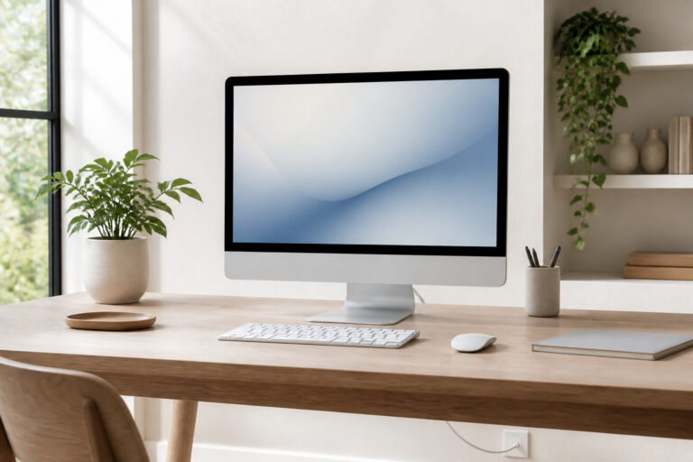 All-in-one computer on a clean home desk