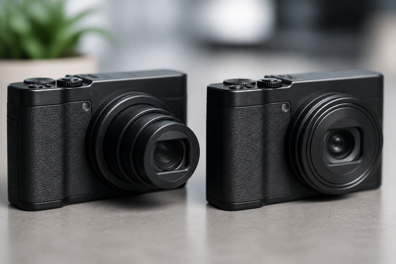 Compact cameras with zoom and fixed lenses